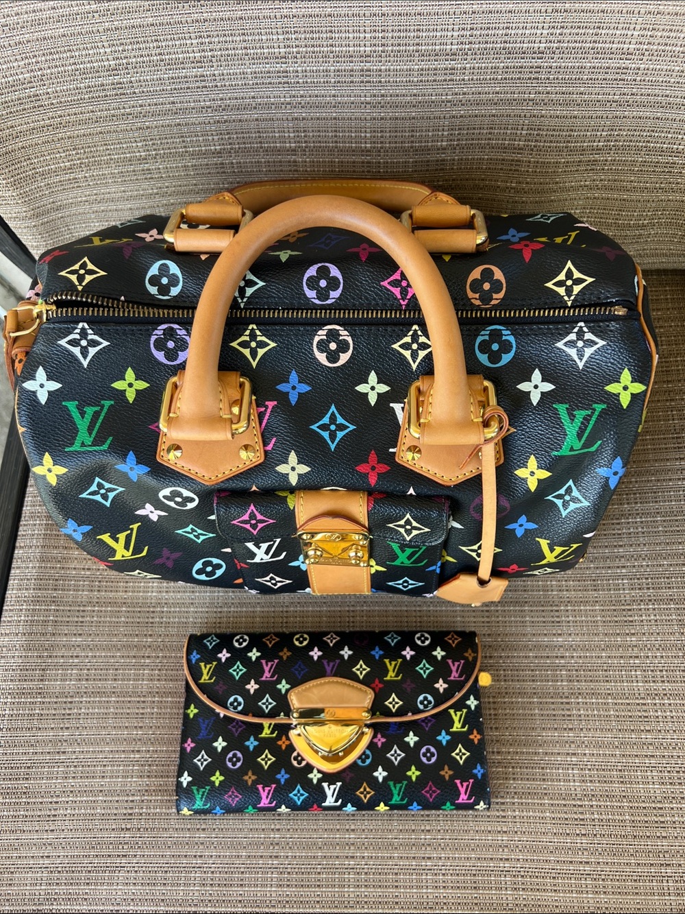 RARE 💎 MULTICOLOR 💎 SPEEDY 30 PURSE 
LOUIS VUITTON Takashi Murakami with wallet